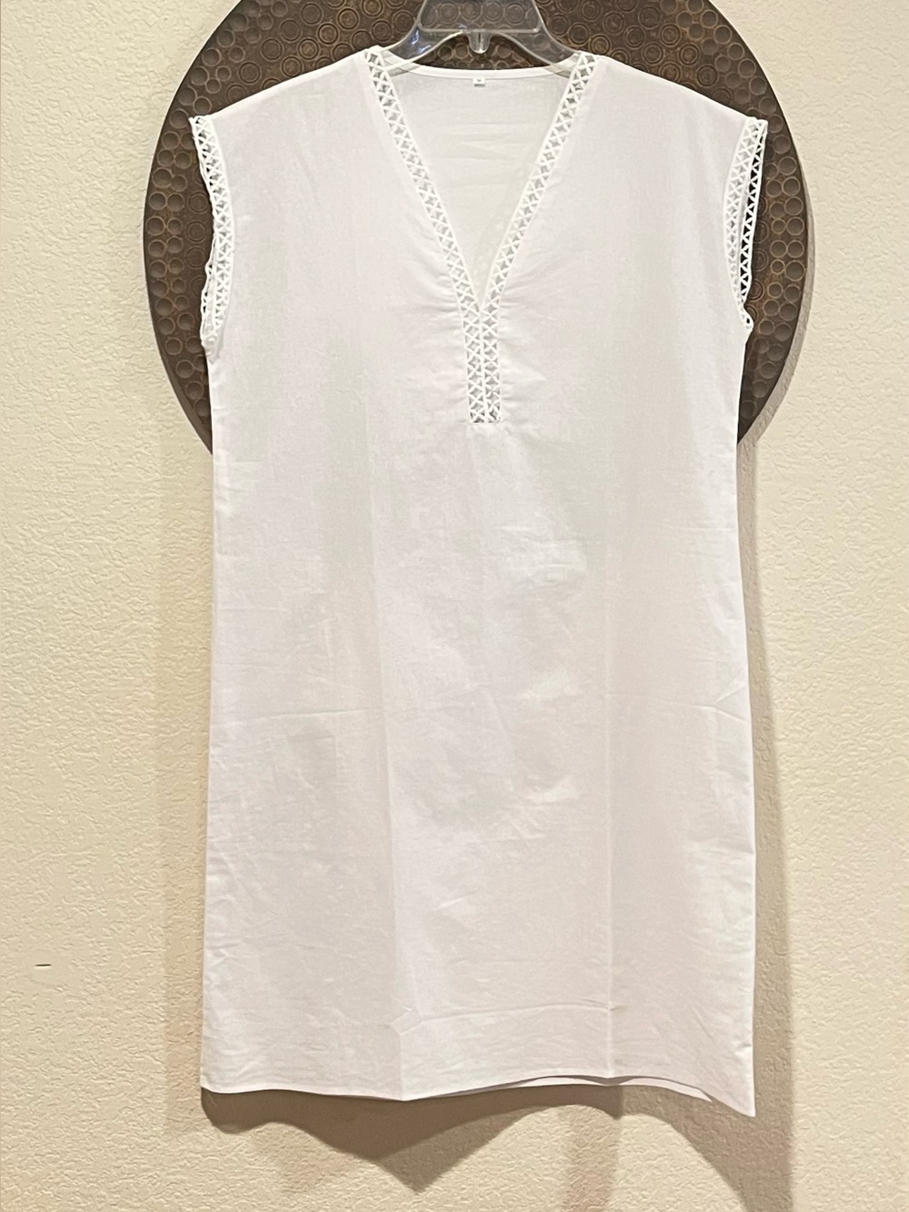 White V Neck Cover Up or Dress - Medium  - NWOT